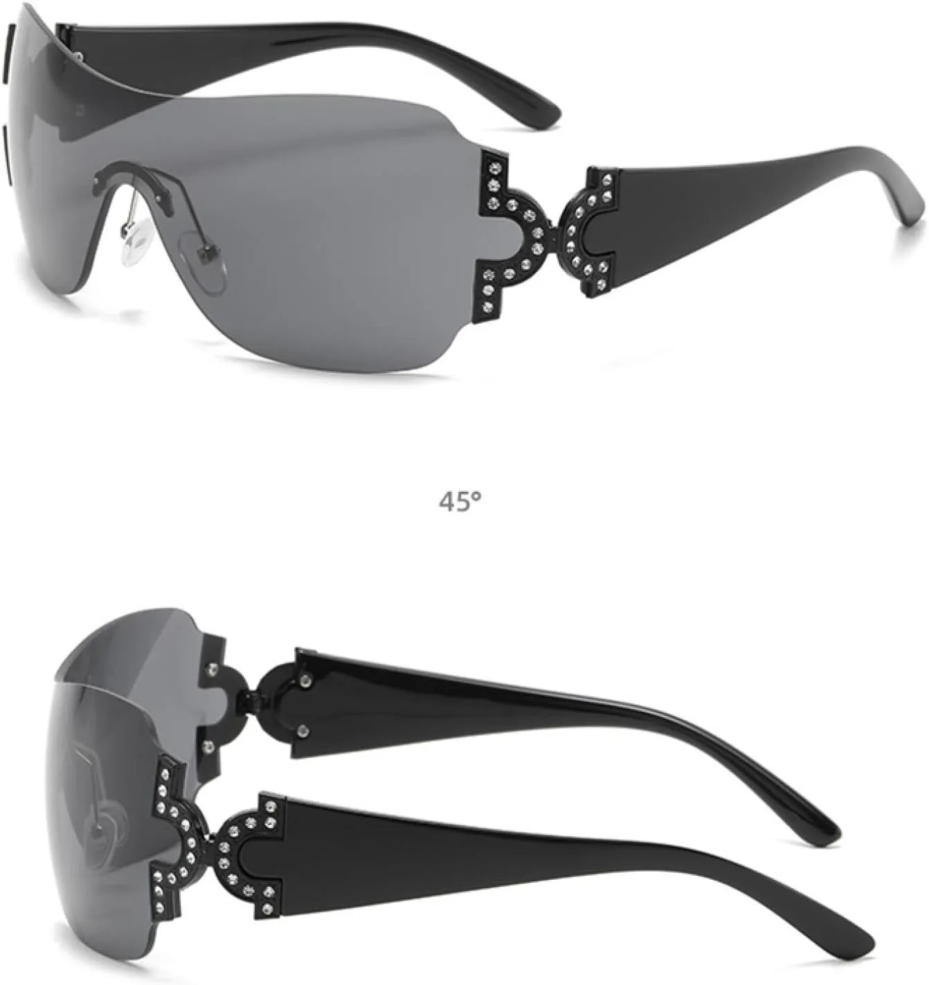 Retro Trends One Piece Sunglasses Women Men Fashion Frameless Sun Glasses Luxury Street Photography Uv400