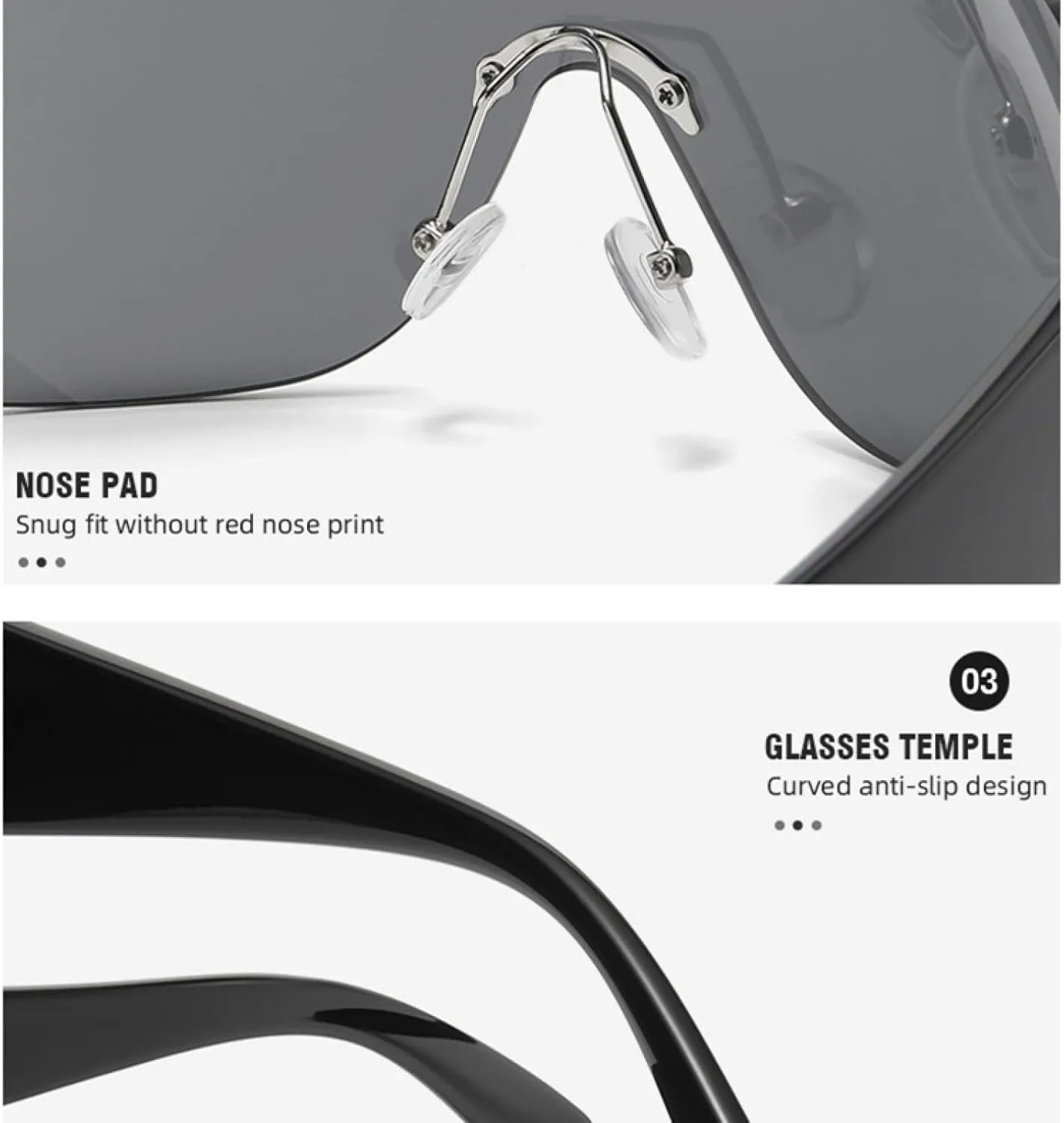 Retro Trends One Piece Sunglasses Women Men Fashion Frameless Sun Glasses Luxury Street Photography Uv400