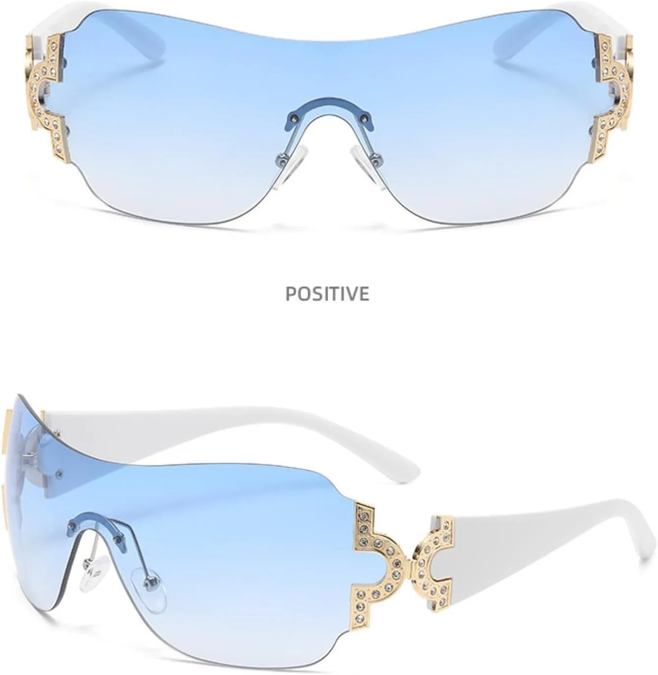 Retro Trends One Piece Sunglasses Women Men Fashion Frameless Sun Glasses Luxury Street Photography Uv400