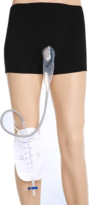 Reusable Urine Collector, 500ml Portable Pee Holder Urinal Pants Travel Urine Funnel Bag, Comfortable Urinal System,Medium