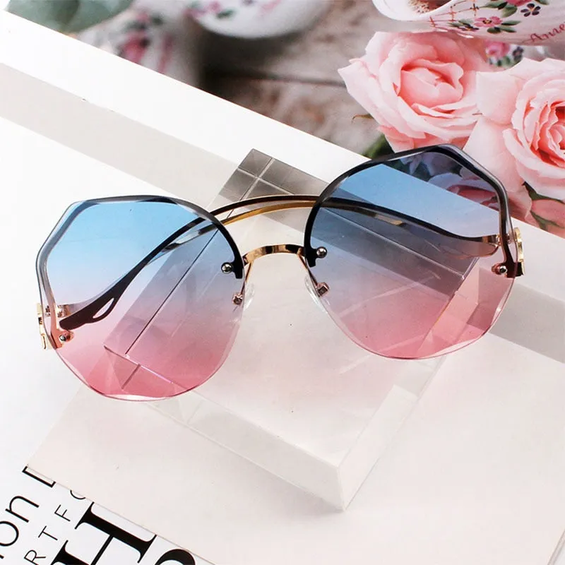 Rimless Fashion Sunglasses Women Tide Luxury
