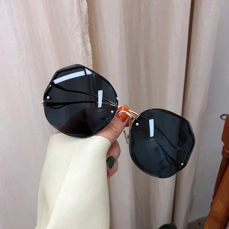 Rimless Fashion Sunglasses Women Tide Luxury