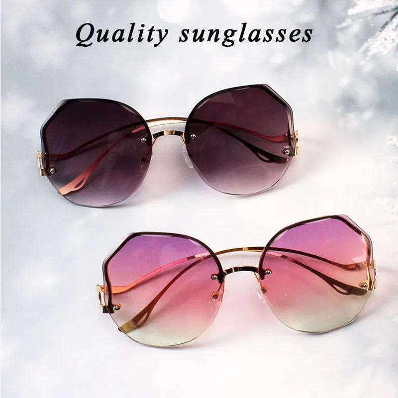 Rimless Fashion Sunglasses Women Tide Luxury