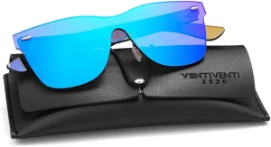 Rimless Sunglasses For Women Men One Piece Square Oversize Mirror Lens Anti Reflective
