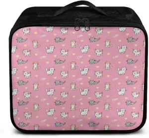 Rnyleeg Cute First Aid Bag Empty,Travel Medical Supplies Bag for Camping Hiking, Medium First Aid Kit Bag, Pink Cat Heart Print