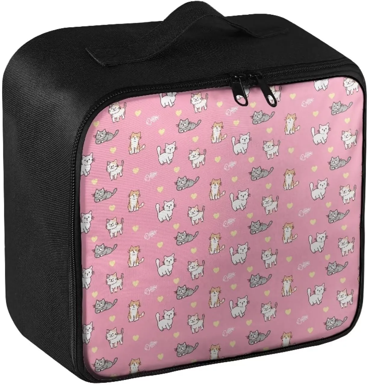 Rnyleeg Cute First Aid Bag Empty,Travel Medical Supplies Bag for Camping Hiking, Medium First Aid Kit Bag, Pink Cat Heart Print