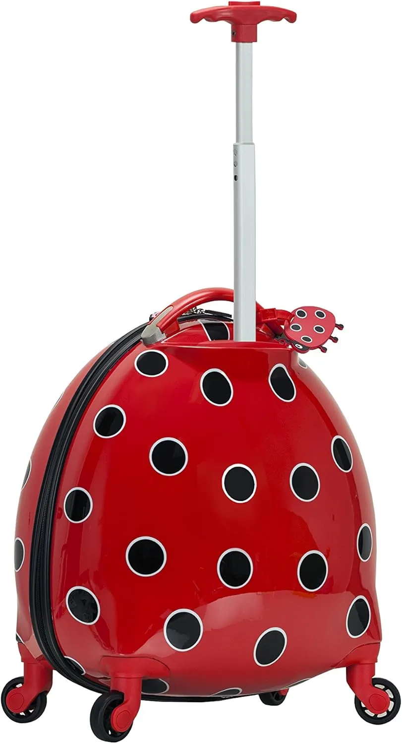 Rockland Jr. Kids' My First Hardside Spinner Luggage, Telescoping Handles, Ladybug, Carry-On 19-Inch