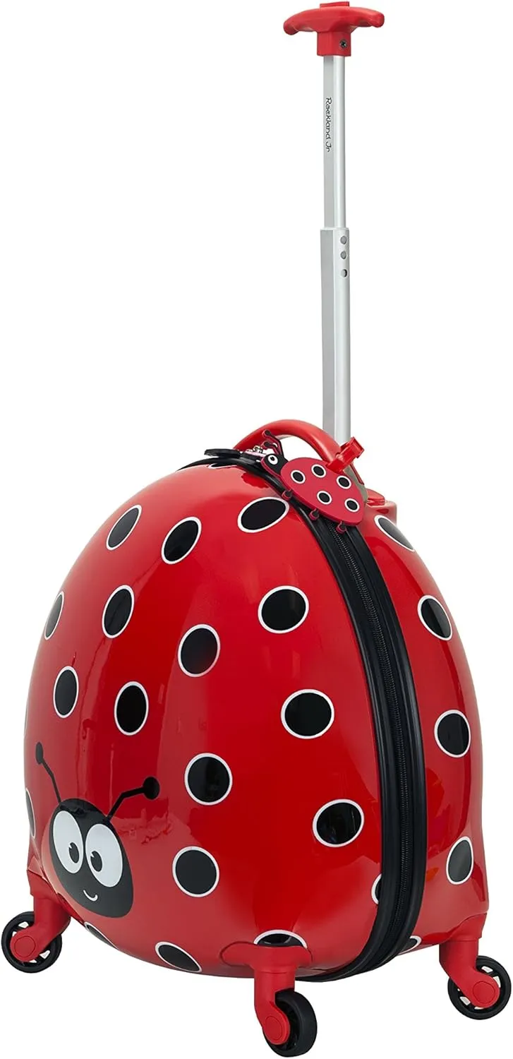 Rockland Jr. Kids' My First Hardside Spinner Luggage, Telescoping Handles, Ladybug, Carry-On 19-Inch