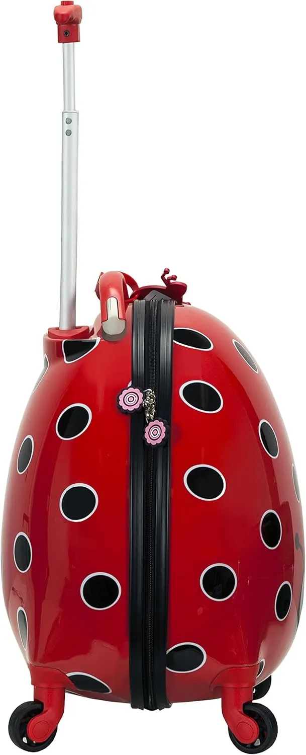 Rockland Jr. Kids' My First Hardside Spinner Luggage, Telescoping Handles, Ladybug, Carry-On 19-Inch