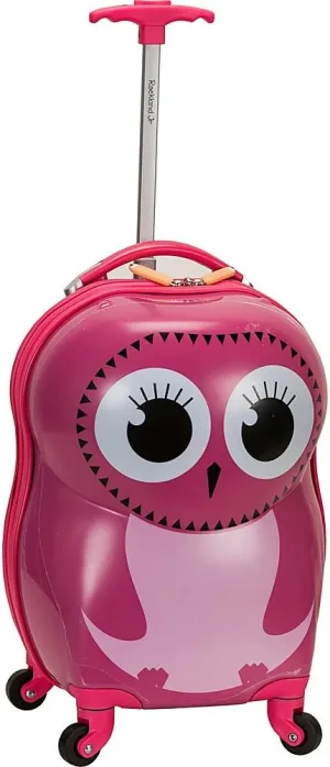 Rockland Jr. Kids' My First Hardside Spinner Luggage, Telescoping Handles, Owl, Carry-On 19-Inch