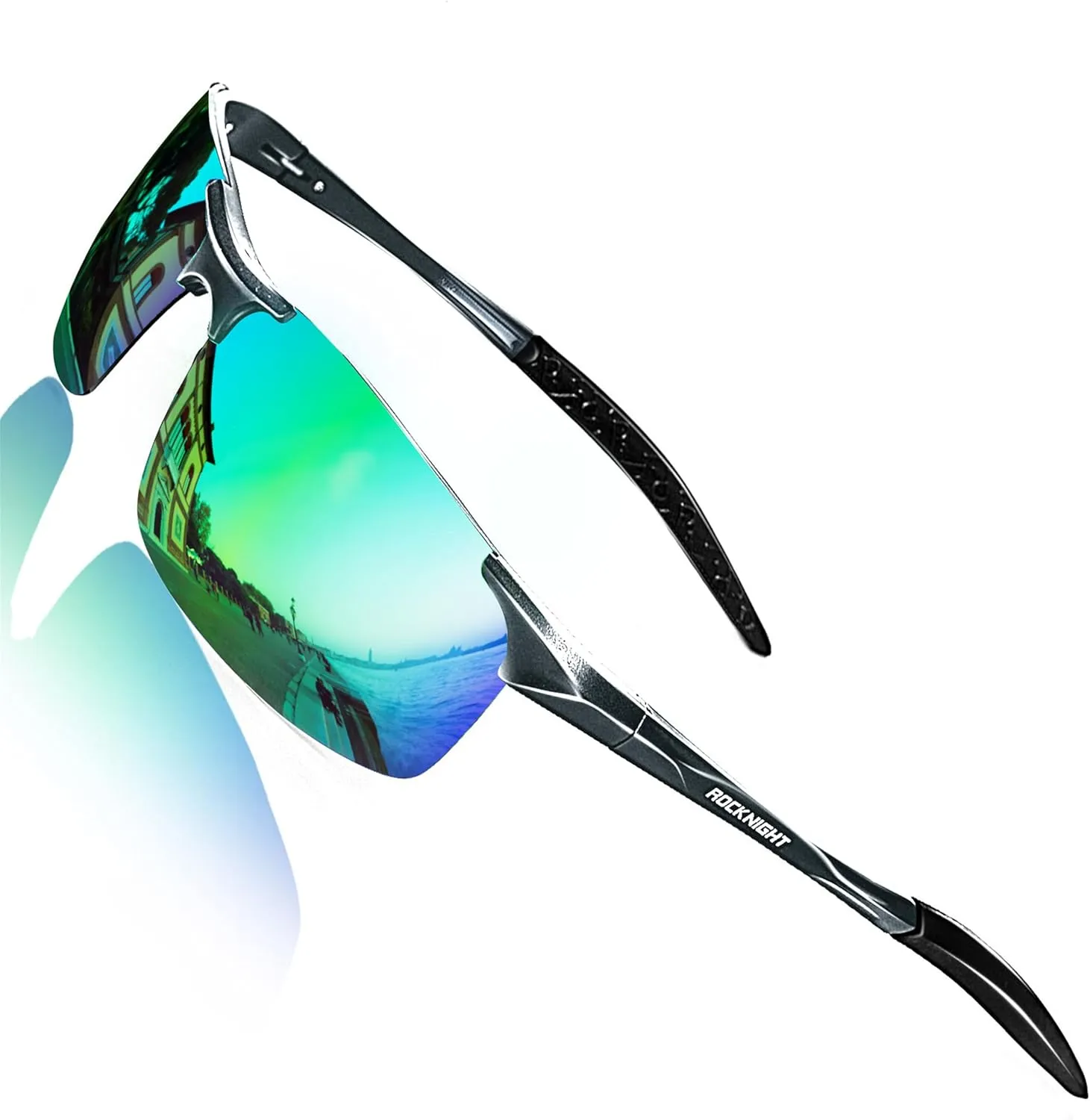 ROCKNIGHT Driving HD Polarized UV400 Protection Ultra light Al-Mg Golf Fishing Outdoor Sunglasses