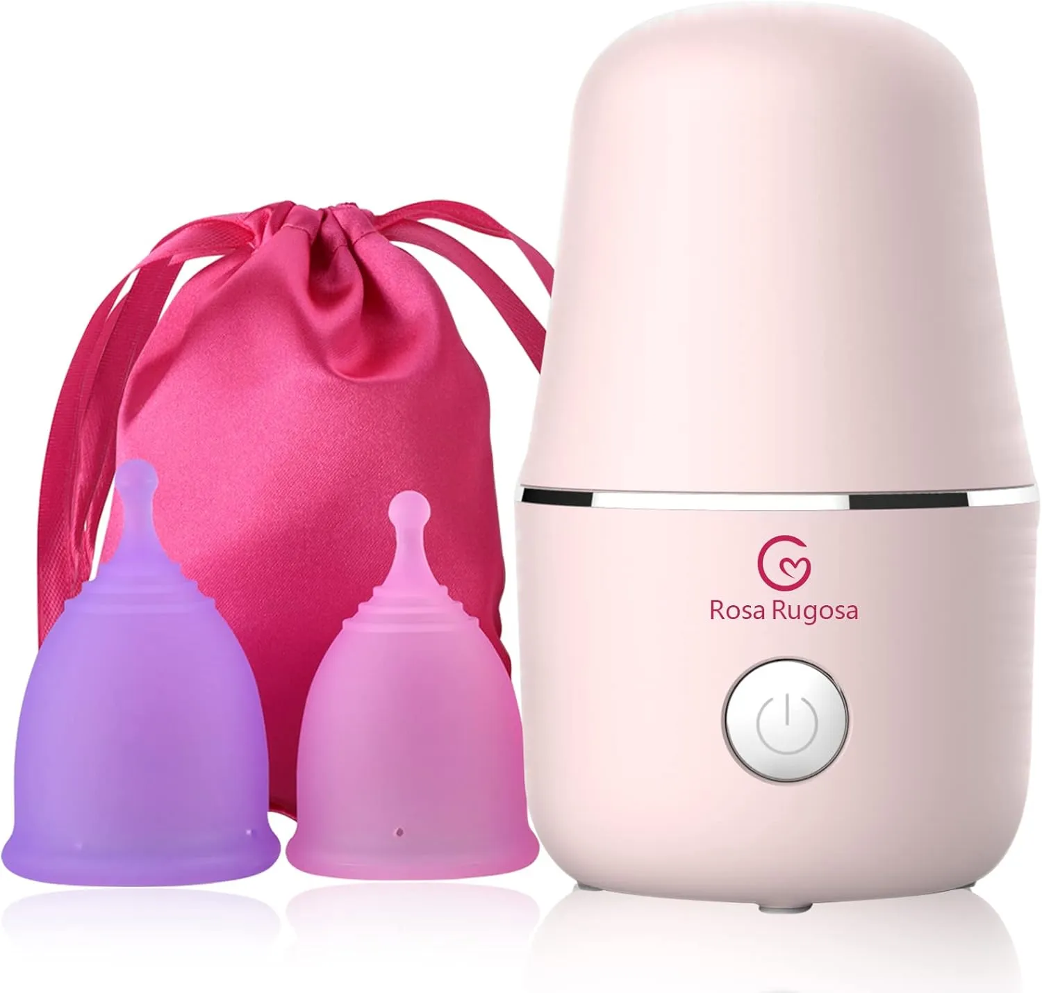 ROSA RUGOSA Menstrual Cup Steamer, Portable Menstrual Cup Wash Kit, Comes with Two Reusable Period Cup, High Temperature, Great Partner for Women Travel