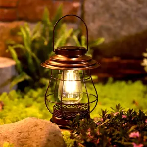 Rynx | Hanging Solar Lantern, Solar Lantern Outdoor Waterproof, Solar Outdoor Lantern, Retro Design Outdoor Lanterns For Patio, Courtyard, Grass, Garden