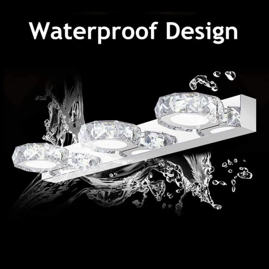 Rynx | Modern LED Crystal Bathroom Wall Lamp Light Mirror Light Makeup Vanity Light 3/4 Head Noble Design High Efficiency Energy Saving