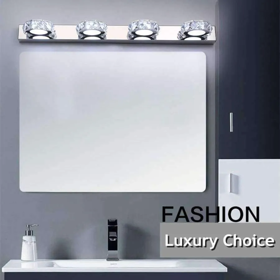 Rynx | Modern LED Crystal Bathroom Wall Lamp Light Mirror Light Makeup Vanity Light 3/4 Head Noble Design High Efficiency Energy Saving