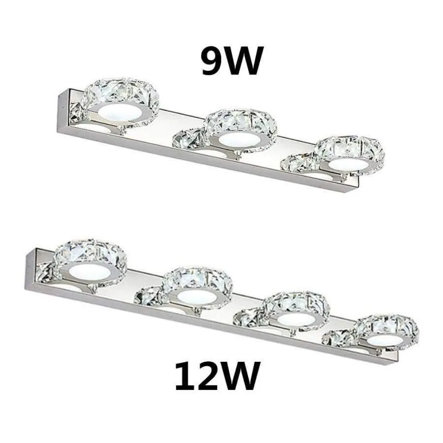 Rynx | Modern LED Crystal Bathroom Wall Lamp Light Mirror Light Makeup Vanity Light 3/4 Head Noble Design High Efficiency Energy Saving