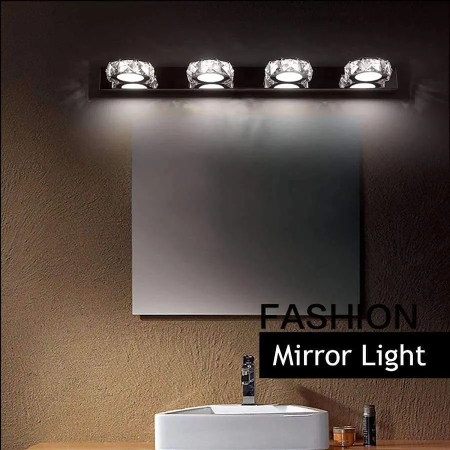 Rynx | Modern LED Crystal Bathroom Wall Lamp Light Mirror Light Makeup Vanity Light 3/4 Head Noble Design High Efficiency Energy Saving