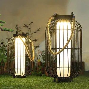 Rynx | Solar-Chinese striped lantern design LED outdoor hanging garden decor light