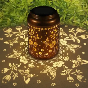 Rynx | Solar Lantern Outdoor Hanging Light Christmas Gift Birthday Gifts For Women Mother And Grandmother Butterfly Flower Metal Garden Decor Outside Waterproof Led Solar Lantern For Patio, Yard, Pathway, Landscaping