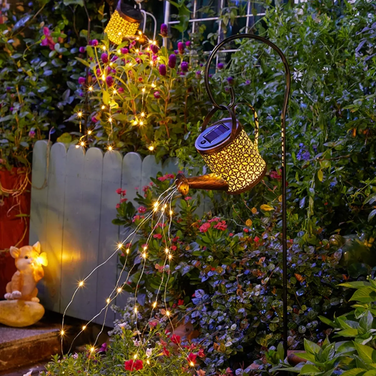 #S18 Solar Watering Can Lights Hanging Kettle Lantern