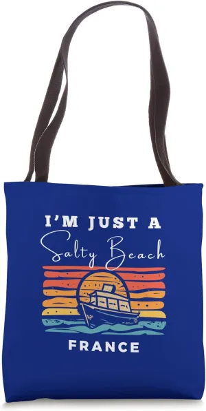 Salty Beach France Travel Souvenir France Tote Bag