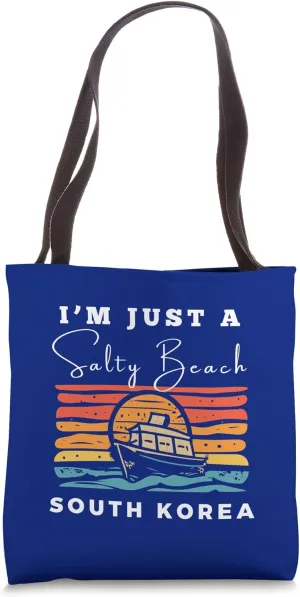 Salty Beach South Korea Travel Souvenir South Korea Tote Bag