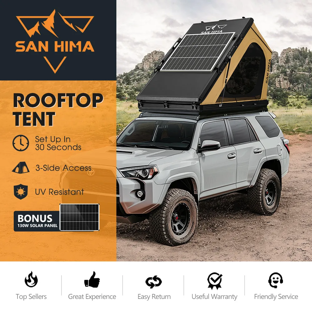 San Hima Kalbarri Gen 2 Roof Top Tent Hardshell Khaki   130W Solar Panel