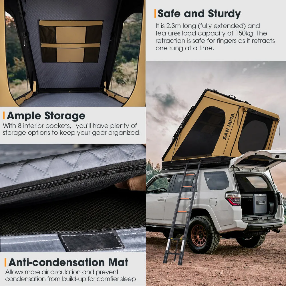 San Hima Kalbarri Gen 2 Roof Top Tent Hardshell Khaki   200W Solar Panel