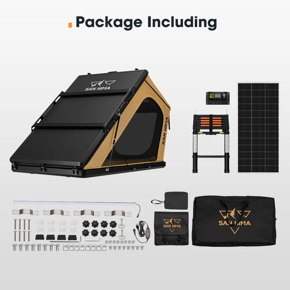 San Hima Kalbarri Gen 2 Roof Top Tent Hardshell Khaki   200W Solar Panel