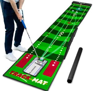 SAPLIZE Golf Putting Mat, Visible Trajectory Tracing, Multiple Training Modes, with Putting Alignment Mirror and Adjustable Green Slopes, Putting Green Matt for Indoors and Outdoors
