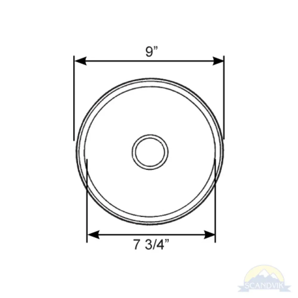 Scandvik Sinks - Basin Round B (Stainless Steel) w/ Mirror Finish - Depth: 4 in (101.6 mm) & Flange: 9/16 in (14.29 mm)
