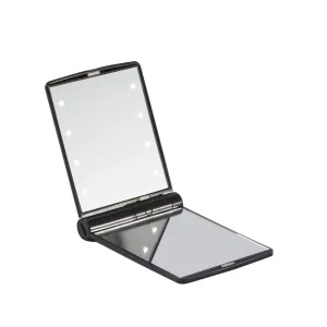 Signature LED Pocket Mirror - Foldable, Portable LED Light Mirror For On-The-Go Makeup, Skincare And Tweezing - Crystal Clear Magnification - Your New Favorite Travel Size Mirror - 1 Pc