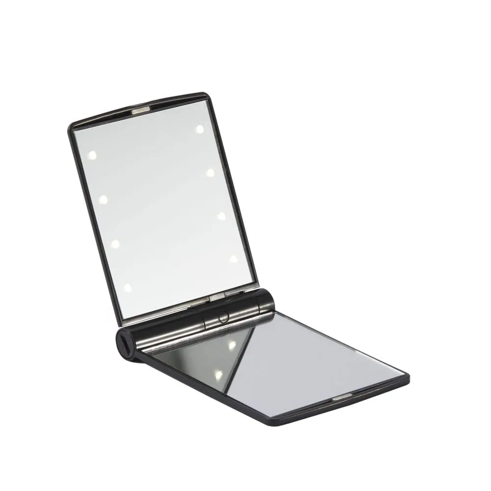 Signature LED Pocket Mirror - Foldable, Portable LED Light Mirror For On-The-Go Makeup, Skincare And Tweezing - Crystal Clear Magnification - Your New Favorite Travel Size Mirror - 1 Pc