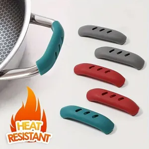 Silicone Anti-Scalding Handle Covers – Heat-Resistant & Wok Grip Set (4 Pairs)