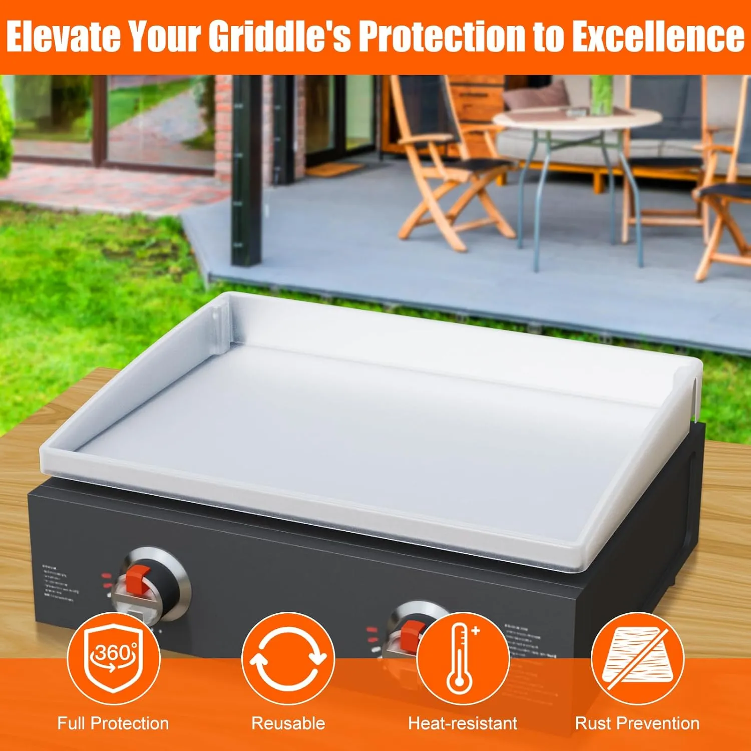 Silicone Griddle Mat Cover for Blackstone - 22 Inch True All-Encompassing Coverage Heavy Duty Food Grade Grill Buddy Mat, All Season Cooking Surface Protective Cover