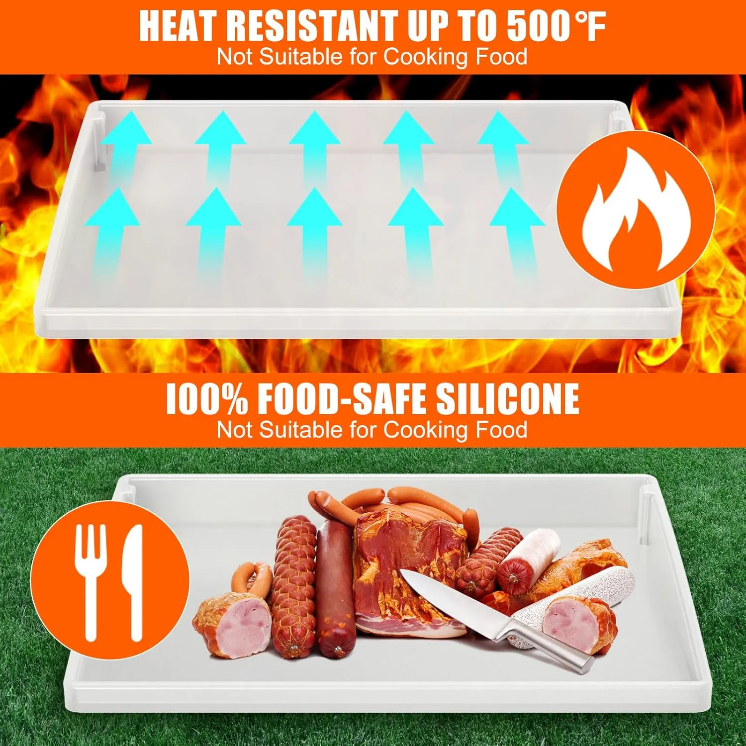 Silicone Griddle Mat Cover for Blackstone - 22 Inch True All-Encompassing Coverage Heavy Duty Food Grade Grill Buddy Mat, All Season Cooking Surface Protective Cover