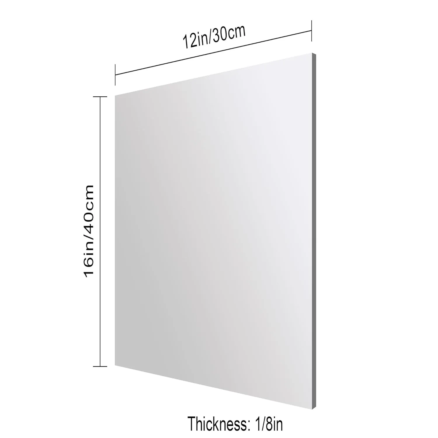 Silver Mirror Acrylic Sheets – 2 Pack, 12x16Inches, 1/8 Inch Thick, Reflective Mirror Acrylic Ideal for Laser Cutting, DIY Crafts, and Home Decorations (30x40cm)