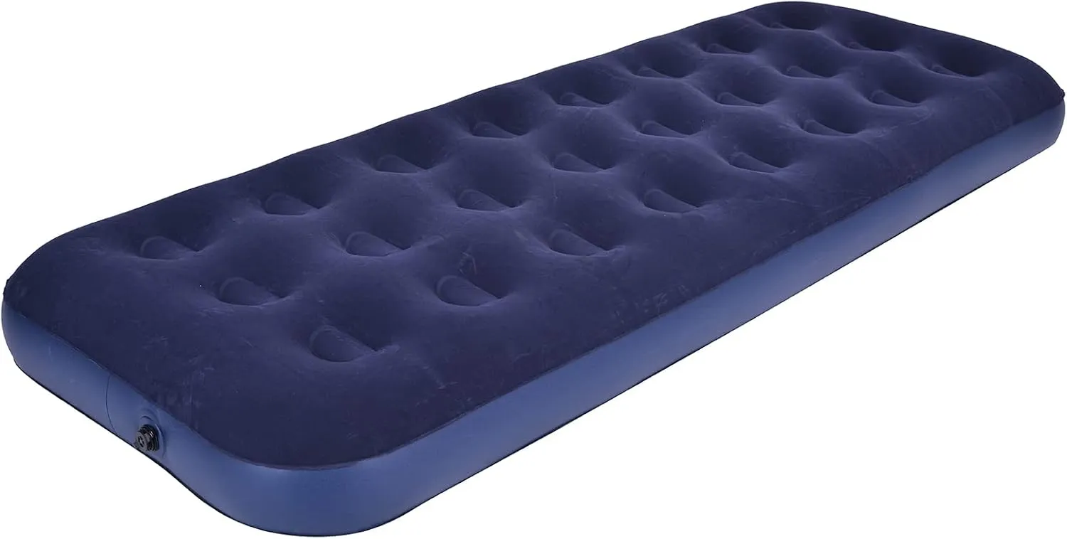 Single Camping Air Mattress Inflatable Air Bed with Flocked Top