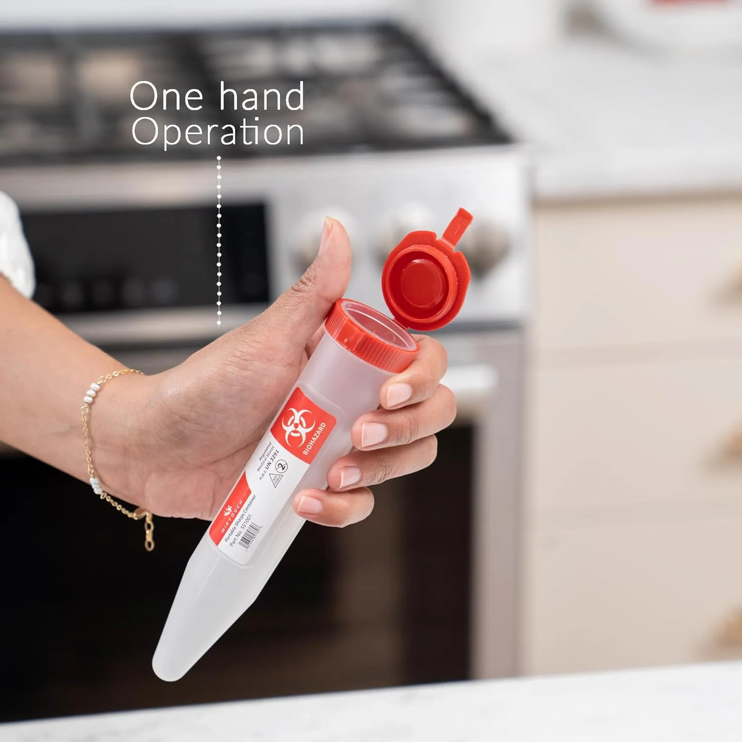 Single Use Travel Sharps Container for Needles, Syringes - Portable Small Sharps Container with New & Improved Locking Lid - Puncture Resistant Needle Disposal Containers (6-Pack, 6)