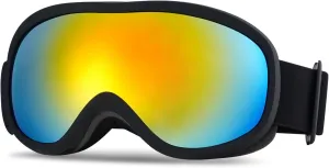Ski Goggles OTG for Adult Women Men,Over wide Anti-Fog 100% UV Proof antiglare Snow/snowboard snowsports goggles