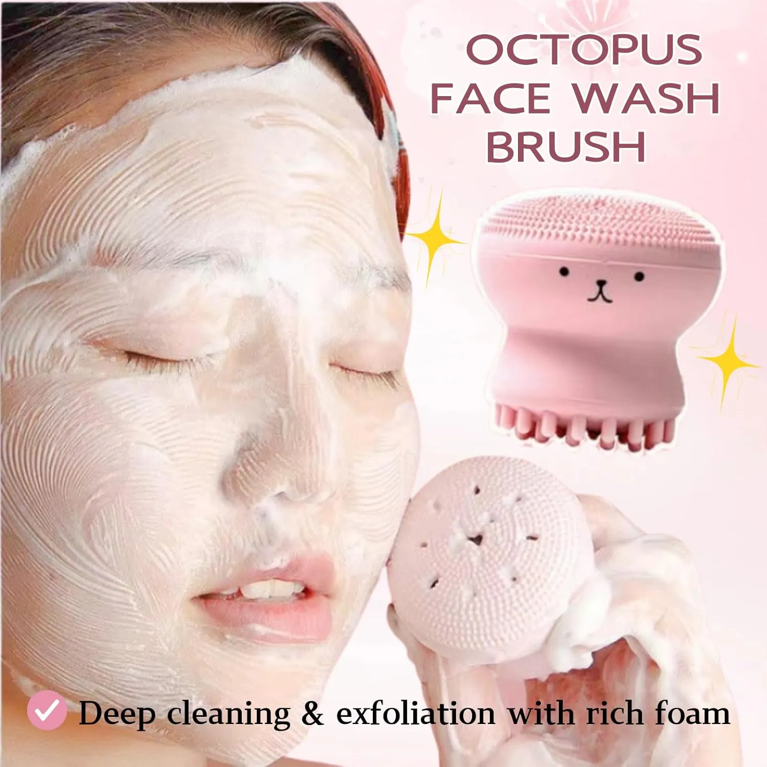 Skincare Set Sakura Teen Girls Gifts - Skin Care Set - Skincare for Teens 10-12 Hydrating - Travel Size Facial Kit for Women with Cleanser,Serum,Cream,Bunny Headband,Cleansing Brush（5pcs）