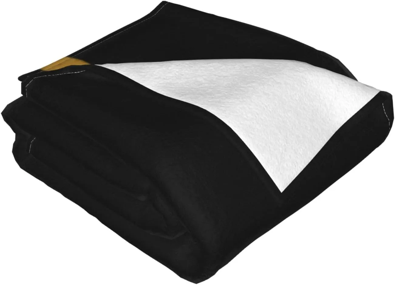 Sleek Black with Gold Stripe 80"X60" Flannel Blanket - 100% Soft Polyester, Lightweight and Warm, Suitable for Families, Camping, Travel