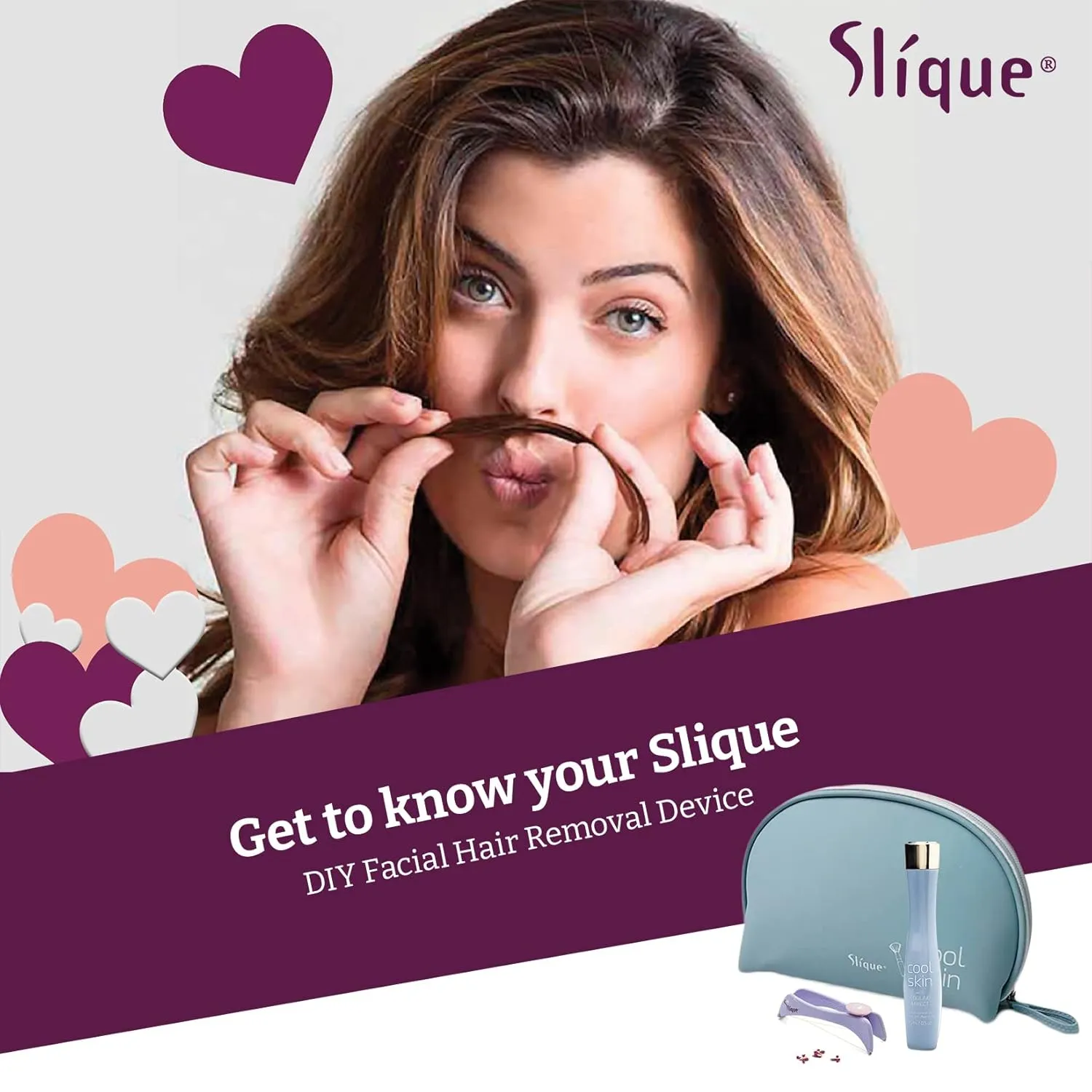 SLIQUE Premium Women's Sensitive Skin Removal Kit | Beginner Threading Tool | Upper Lip, Chin, and Facial Hair Removal | Ultimate Skin Care Set