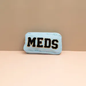 Small Travel Pouch MEDS Blue/ Black