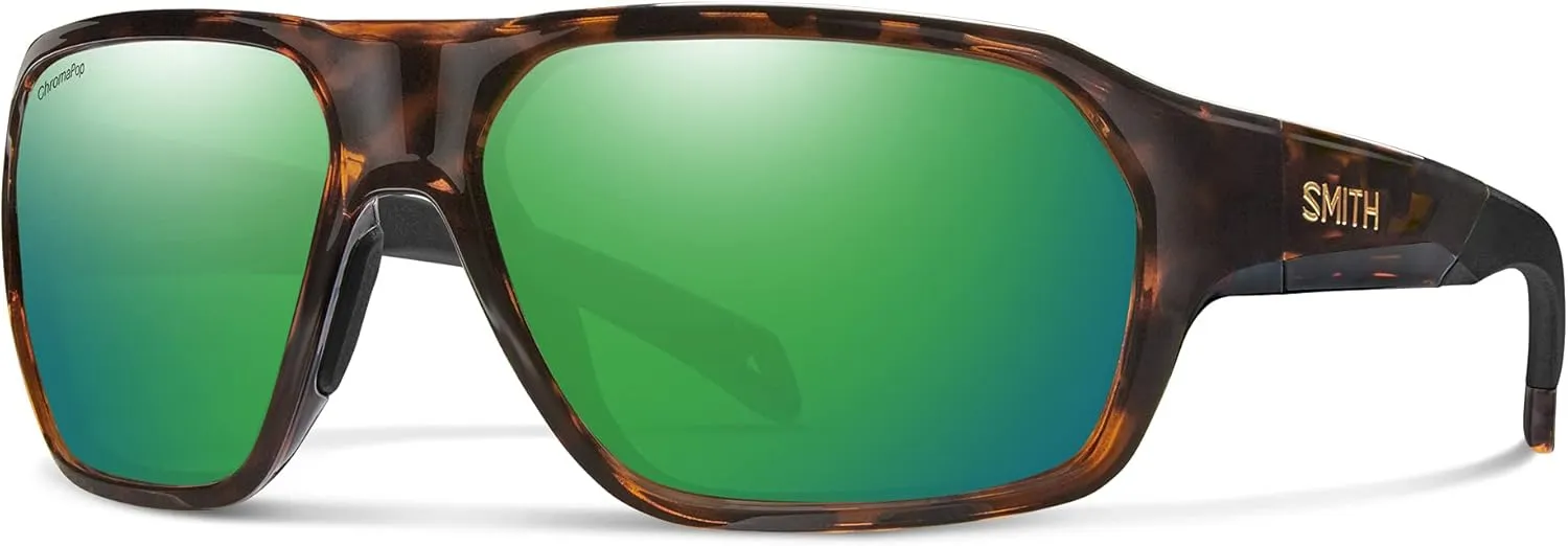 Smith Deckboss Sunglasses Matte Tortoise/ChromaPop Polarized Green Mirror, One Size