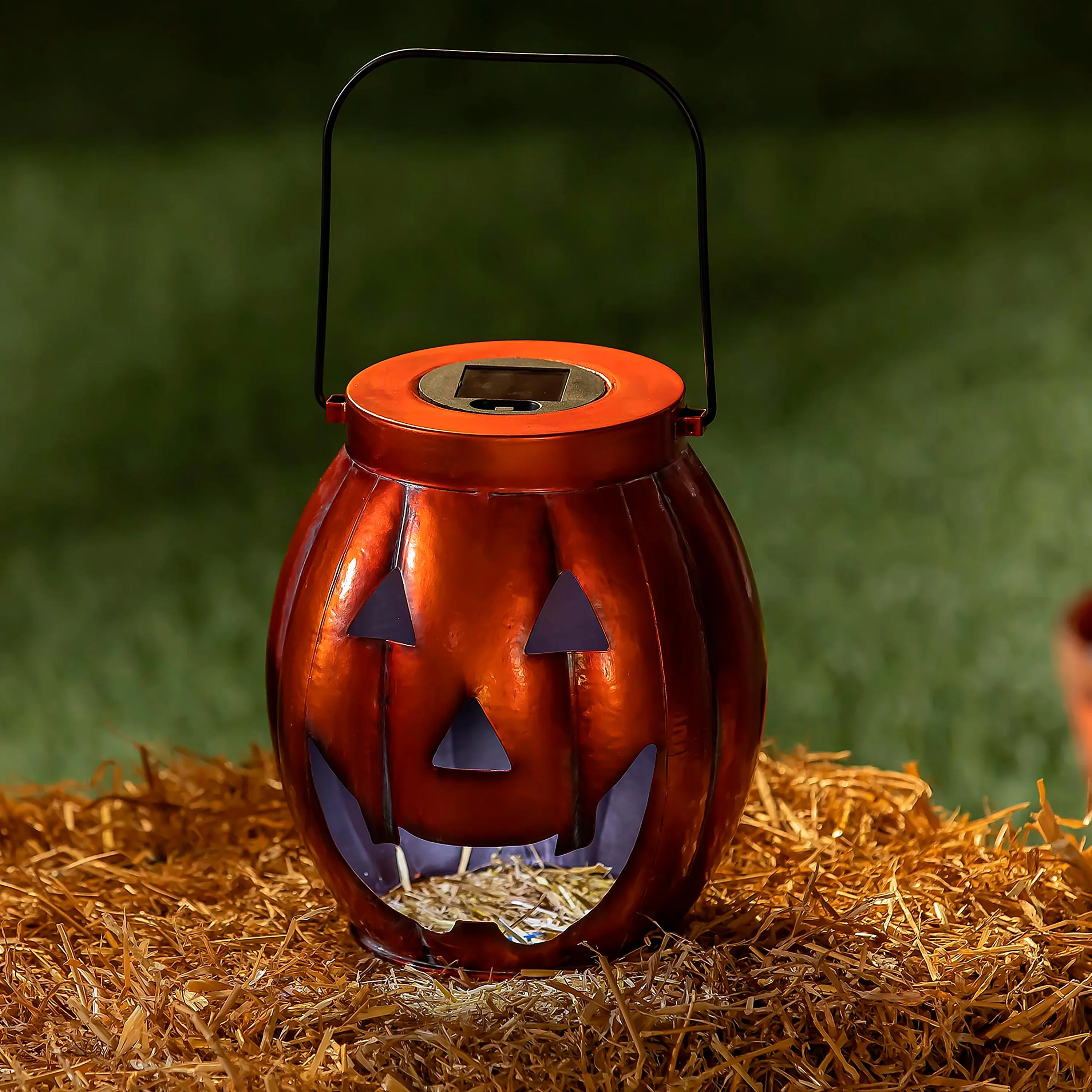 Solar Halloween Jack O'Lantern Pumpkin Lantern