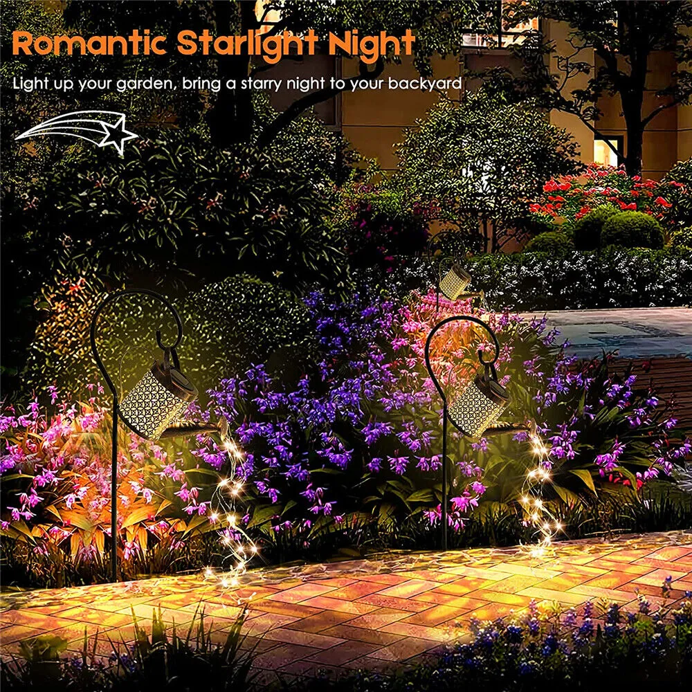 Solar LED Garden String Light Outdoor Path Decor Lights Lawn Lantern Lamp Stand