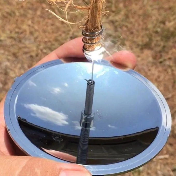 Solar Lighter Fire Starter for Emergency, Camping & Survival - Lightweight & Reliable Sun-Powered Parabolic Mirror