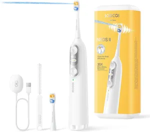 Soocas NEOS II - Electric Toothbrush with Water Flosser, Sonic Electric Toothbrush for Adults, Cordless Water Flosser for Travel, Portable Oral Irrigator, Up to 100% Plaque Removal, Pearl White