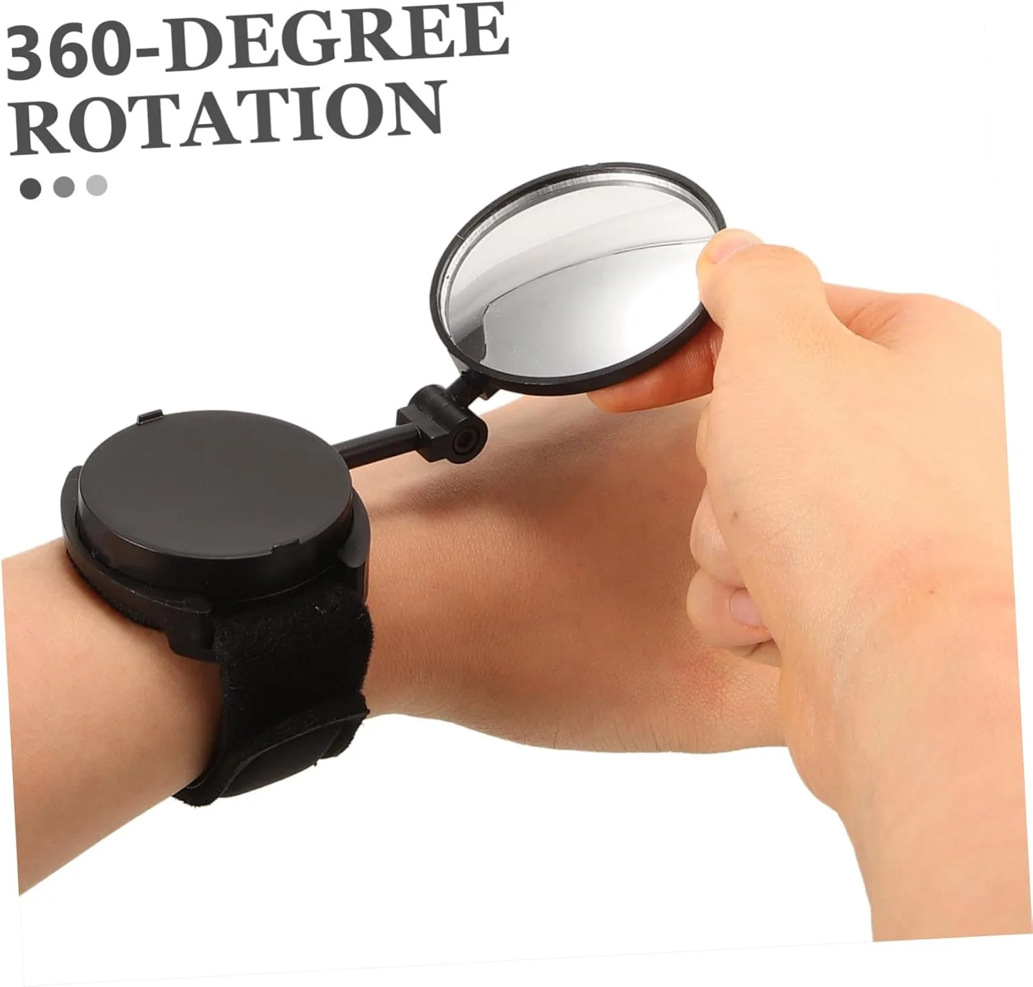 Sosoport 2pcs Bike Wristband Mirror Rotating Rearview Mirror for Fit for All Reflective Design for Enhanced Night Visibility Comfortable and Breathable Material